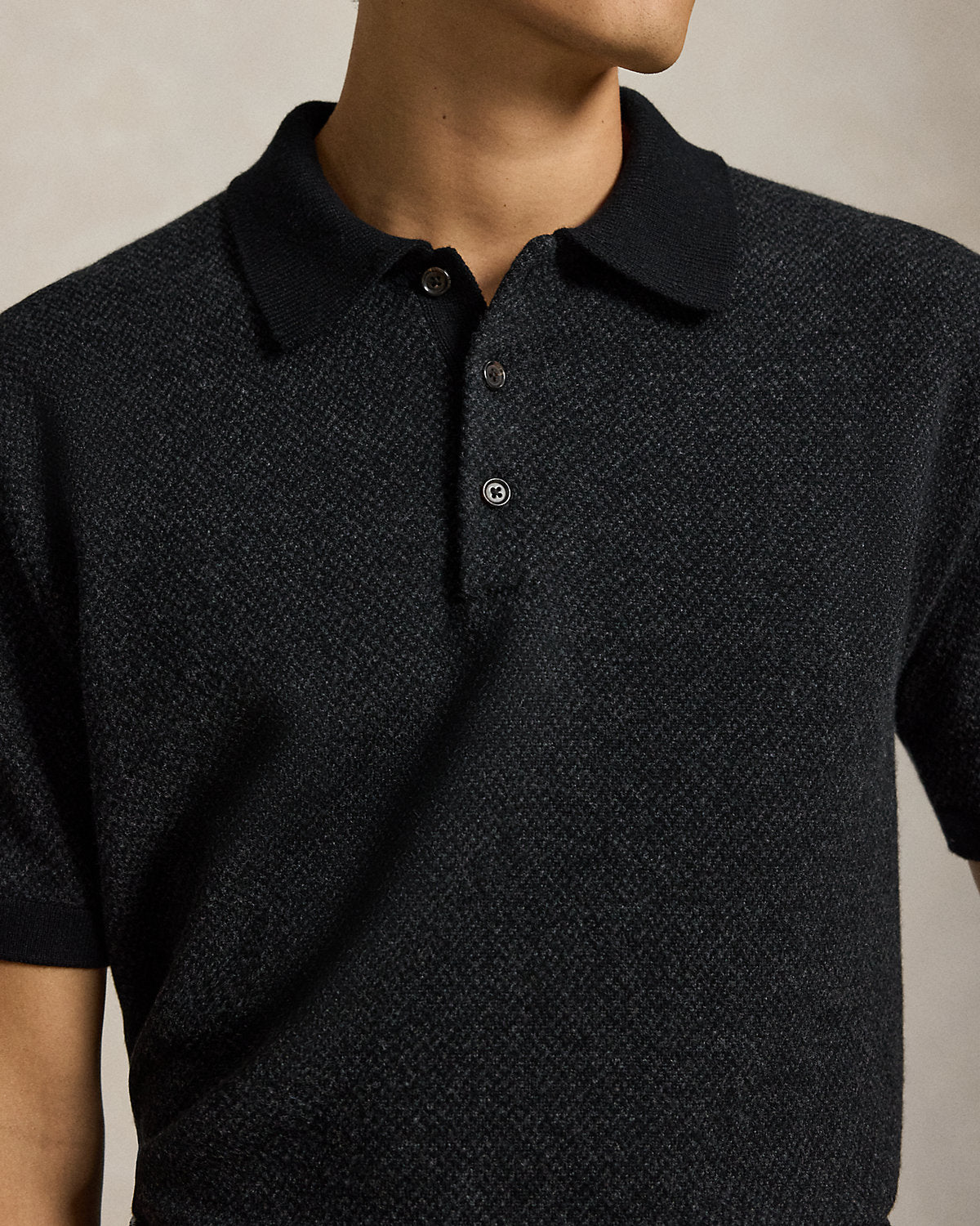 Relaxed Fit Wool Polo-Collar Sweater