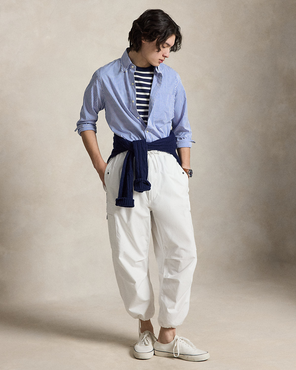 Classic Fit Striped Poplin Shirt