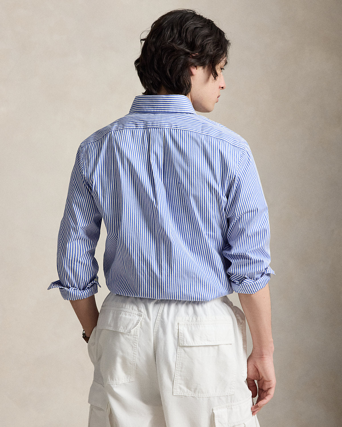 Classic Fit Striped Poplin Shirt