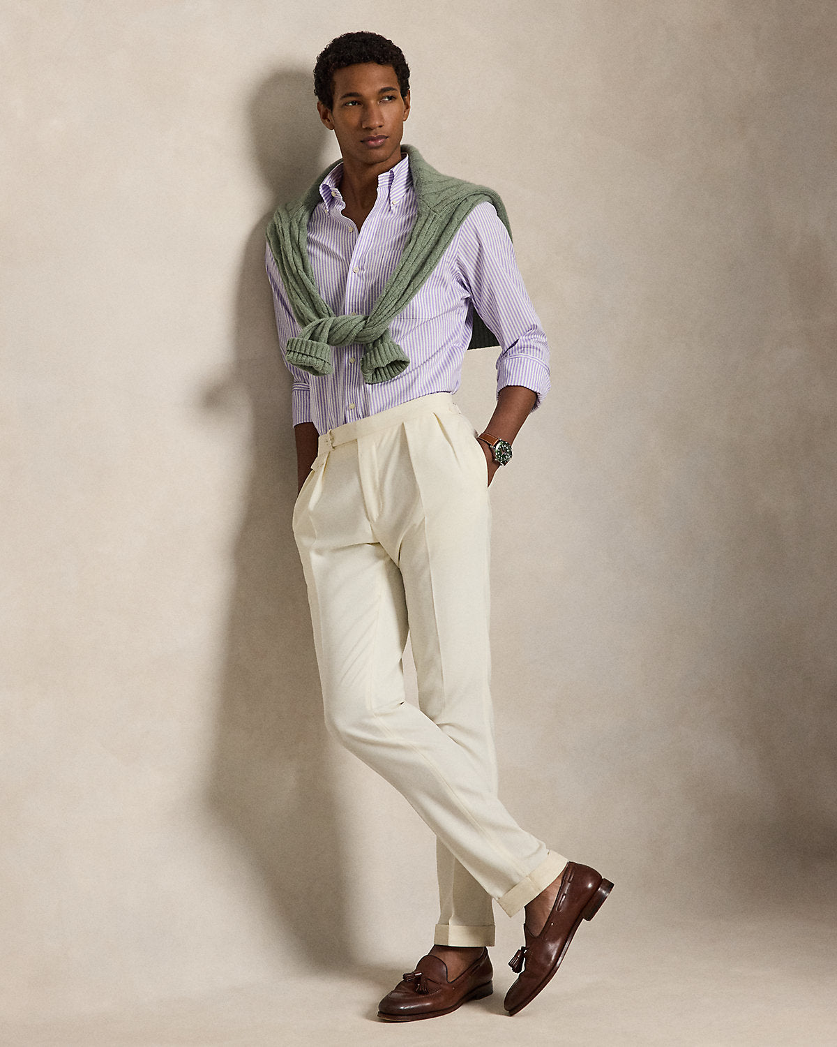 Classic Fit Striped Poplin Shirt