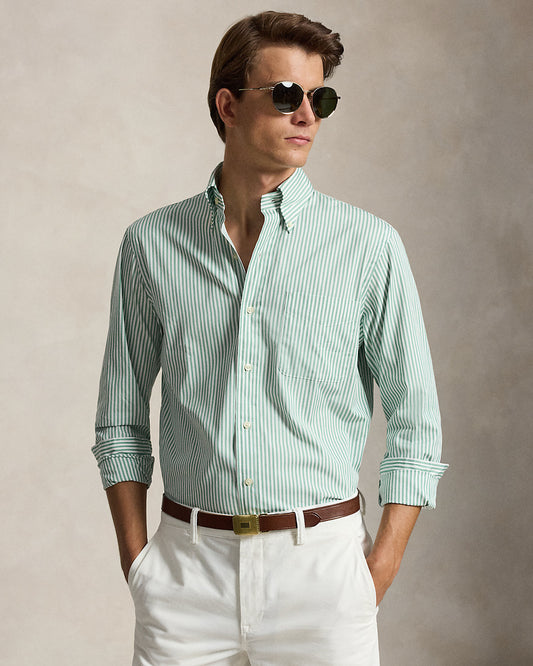 Classic Fit Striped Poplin Shirt