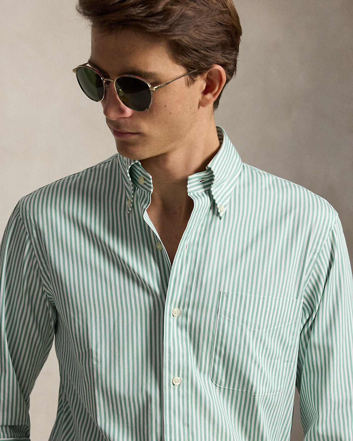 Classic Fit Striped Poplin Shirt