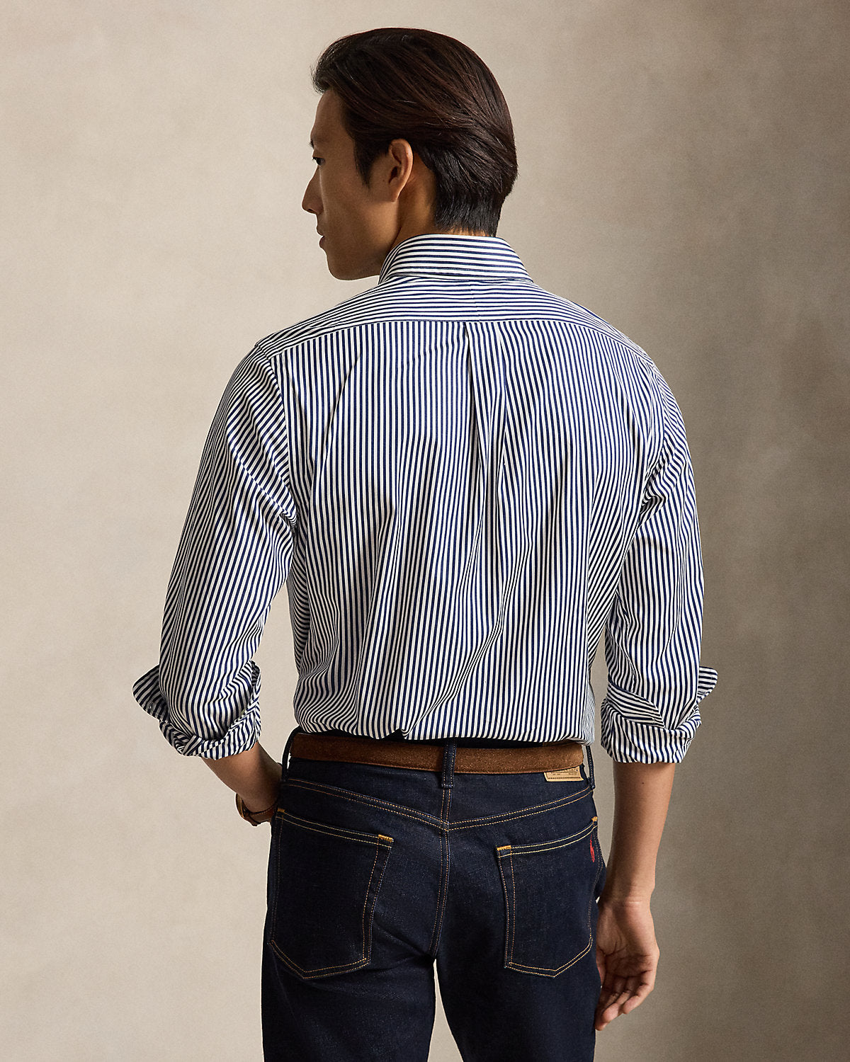 Classic Fit Striped Poplin Shirt