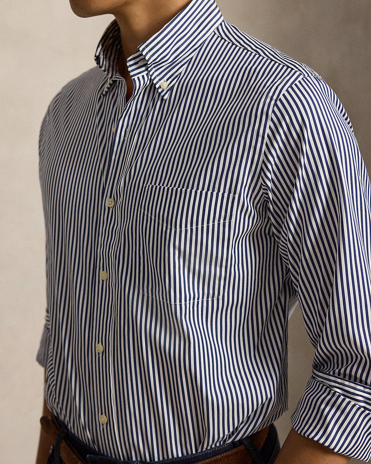 Classic Fit Striped Poplin Shirt