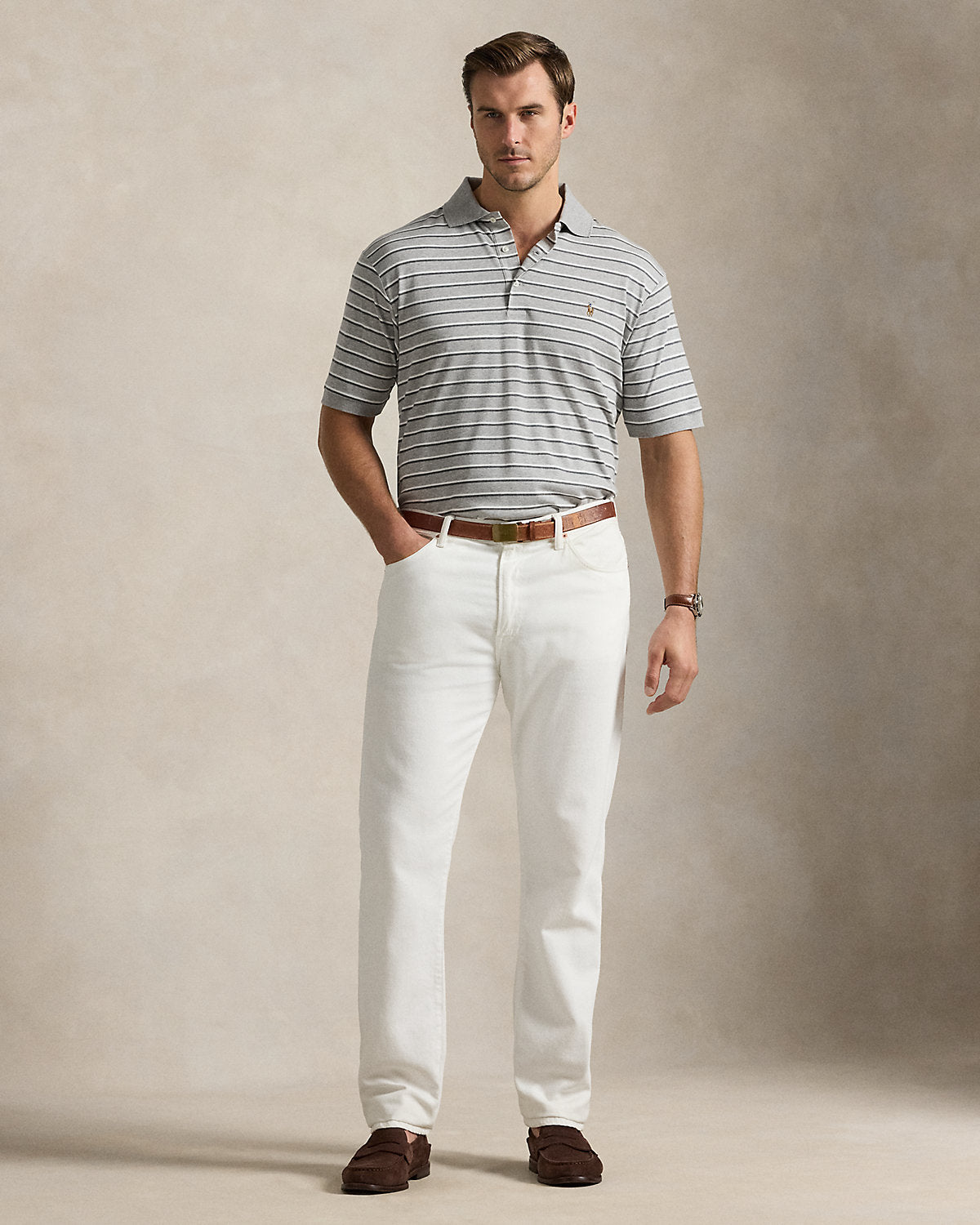 Striped Soft Cotton Polo Shirt