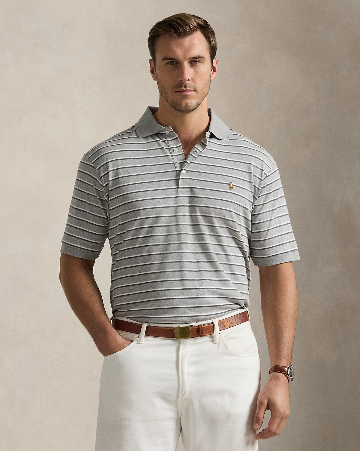 Striped Soft Cotton Polo Shirt
