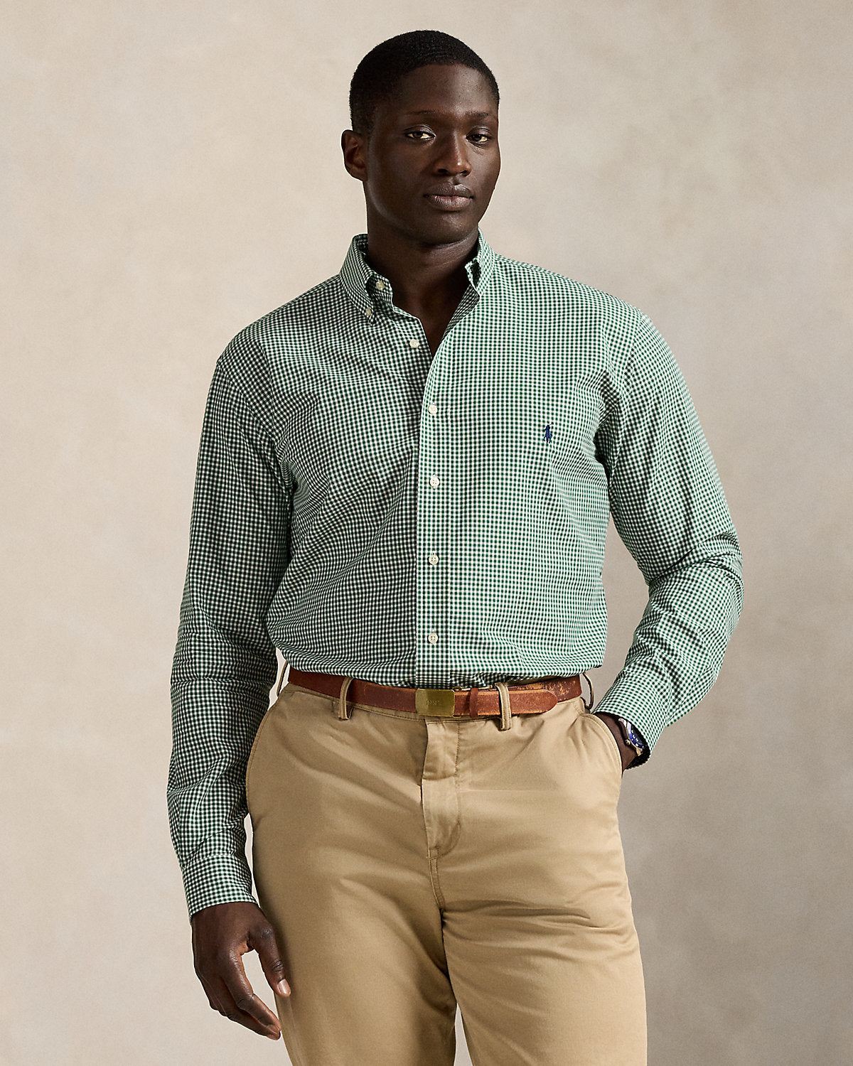 Gingham Stretch Poplin Shirt