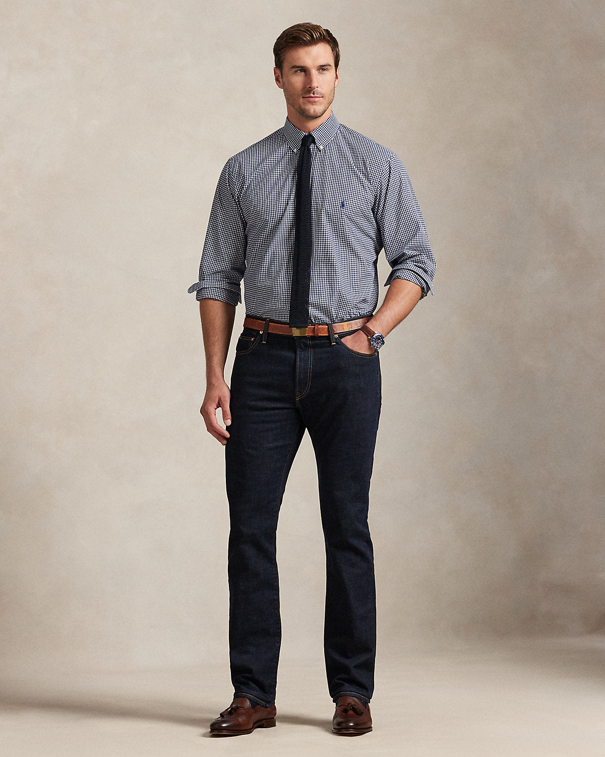 Gingham Stretch Poplin Shirt