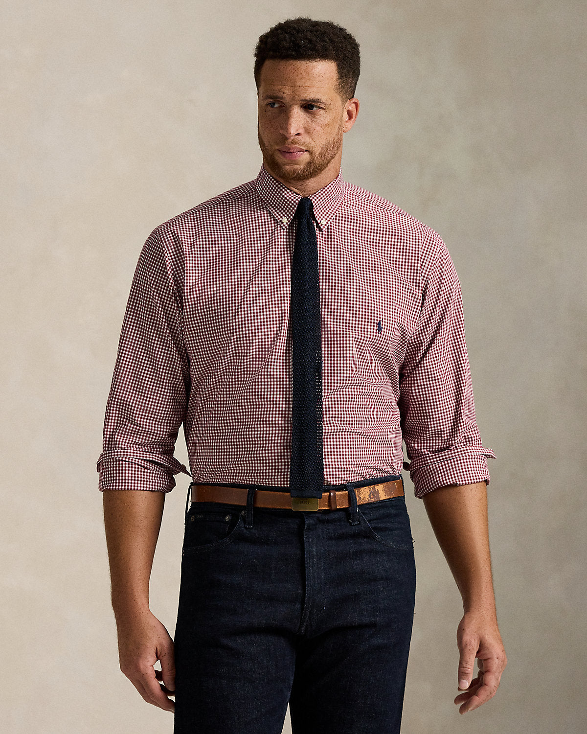 Gingham Stretch Poplin Shirt