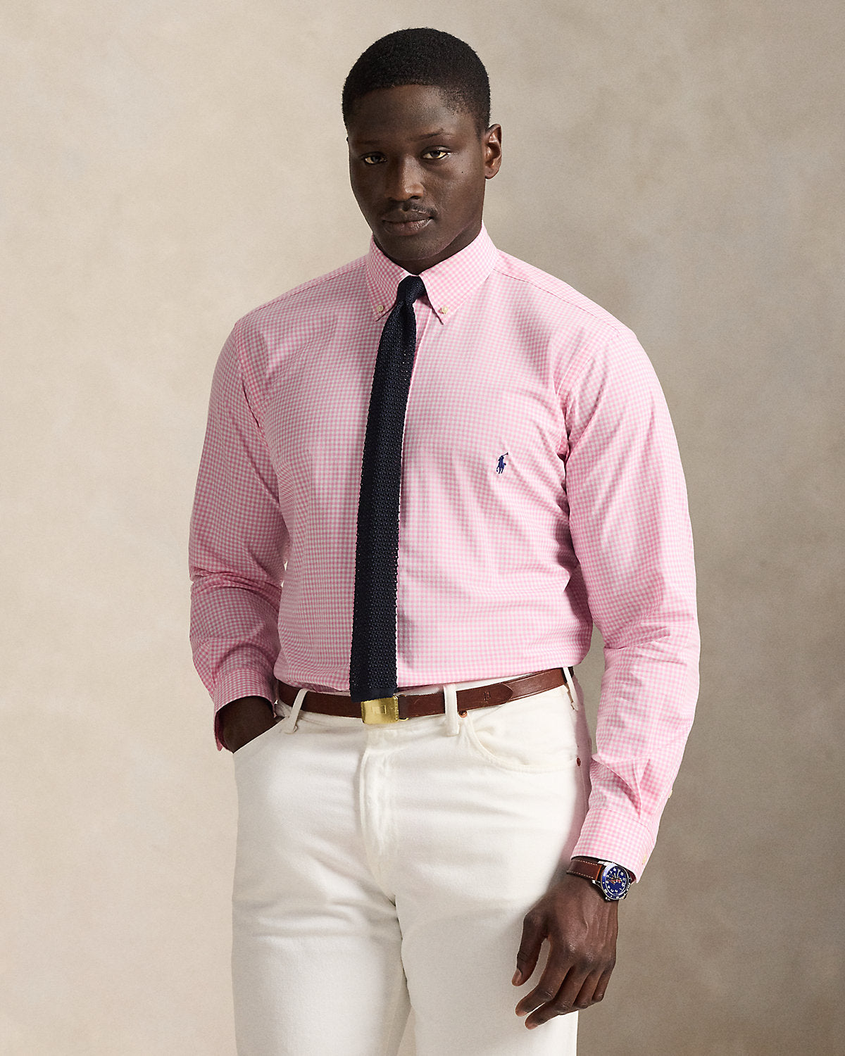 Gingham Stretch Poplin Shirt