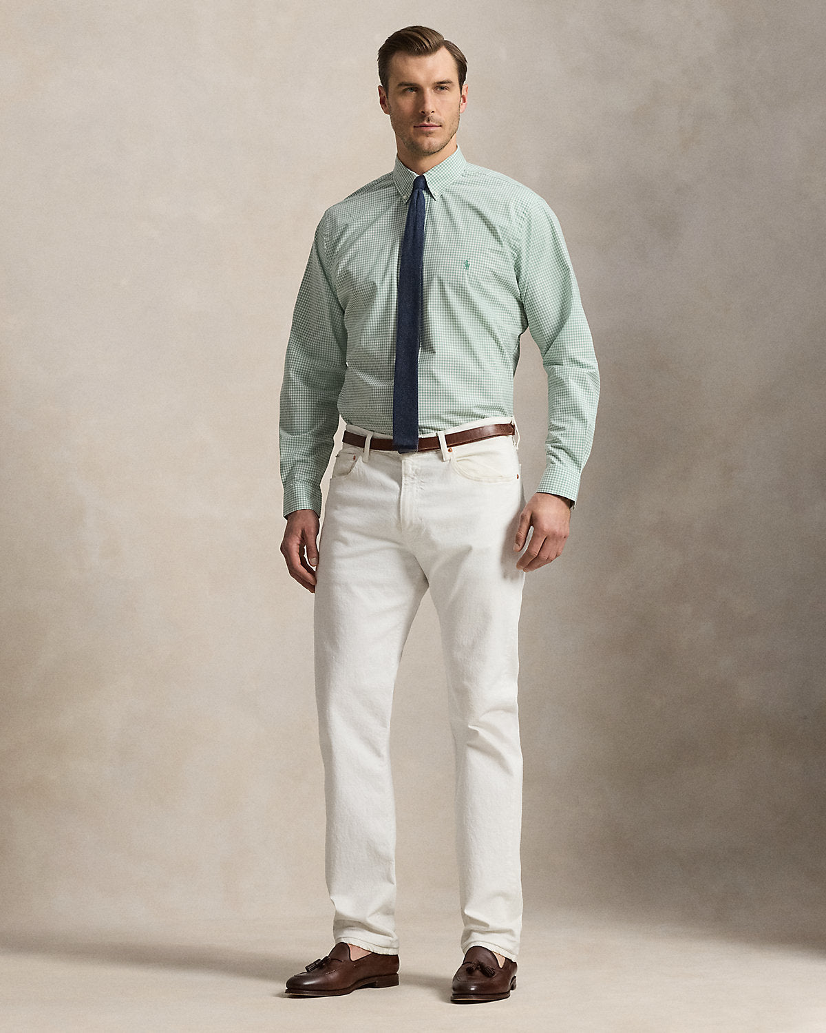 Gingham Stretch Poplin Shirt