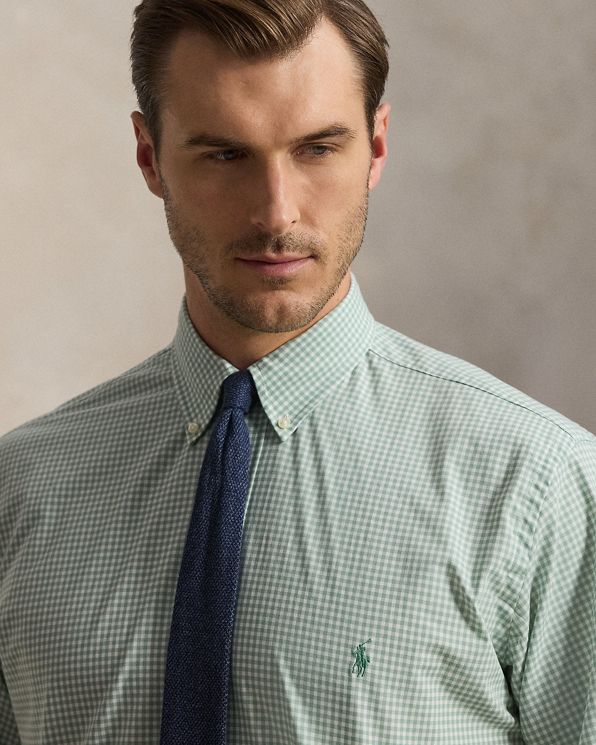 Gingham Stretch Poplin Shirt