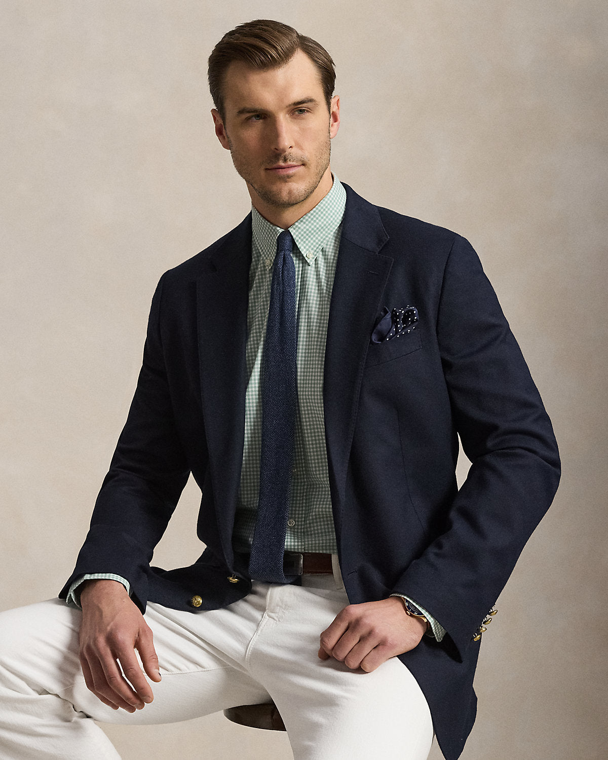 Gingham Stretch Poplin Shirt