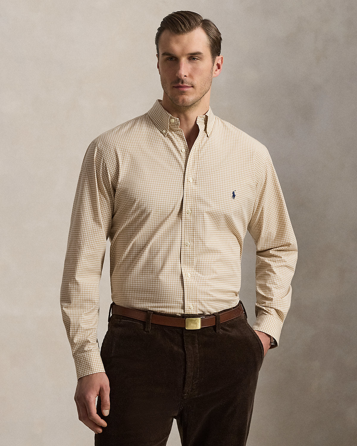 Gingham Stretch Poplin Shirt