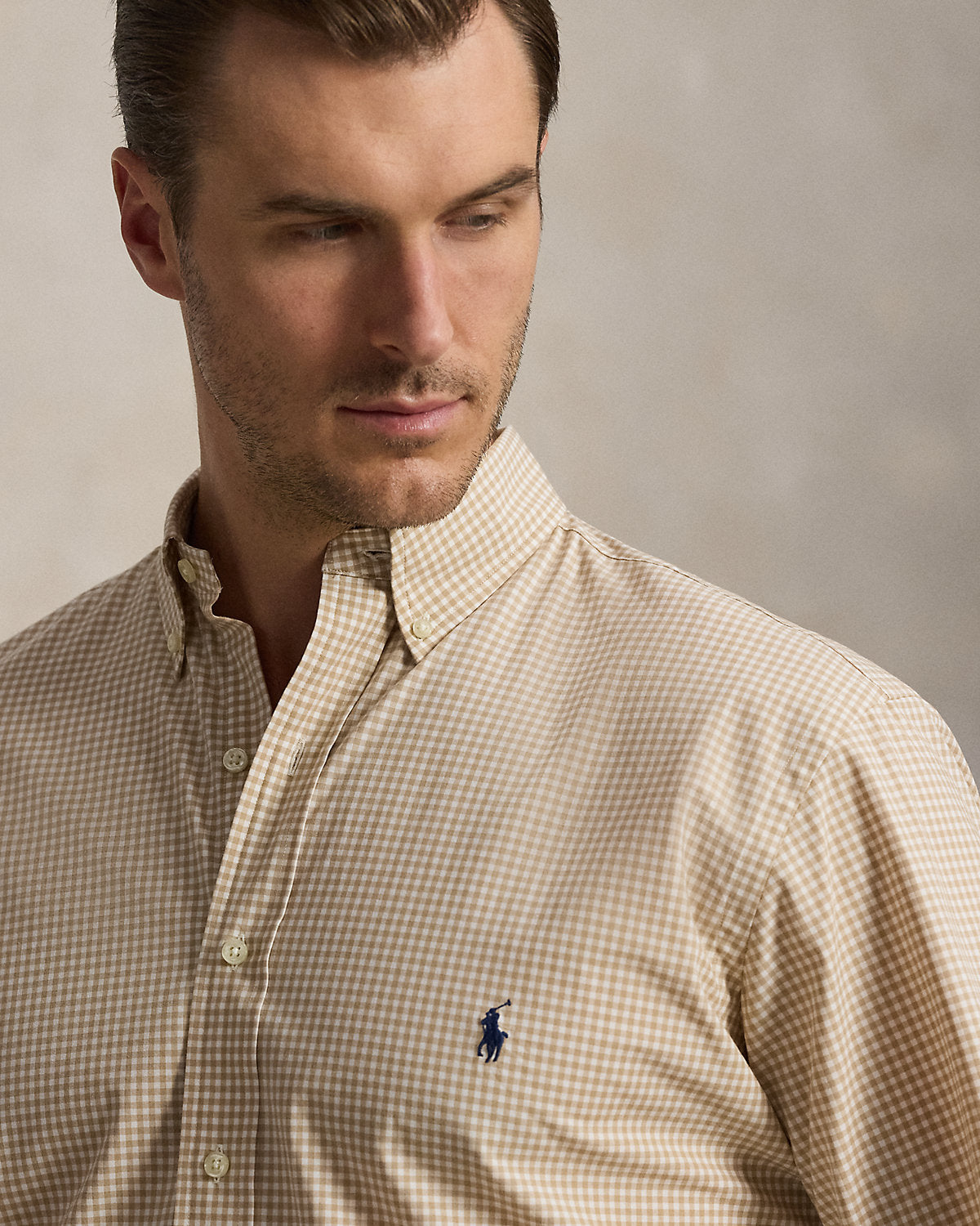 Gingham Stretch Poplin Shirt