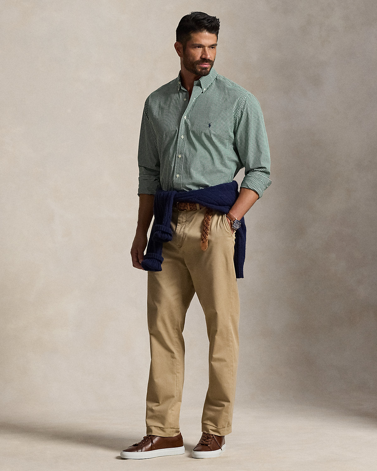 Gingham Stretch Poplin Shirt