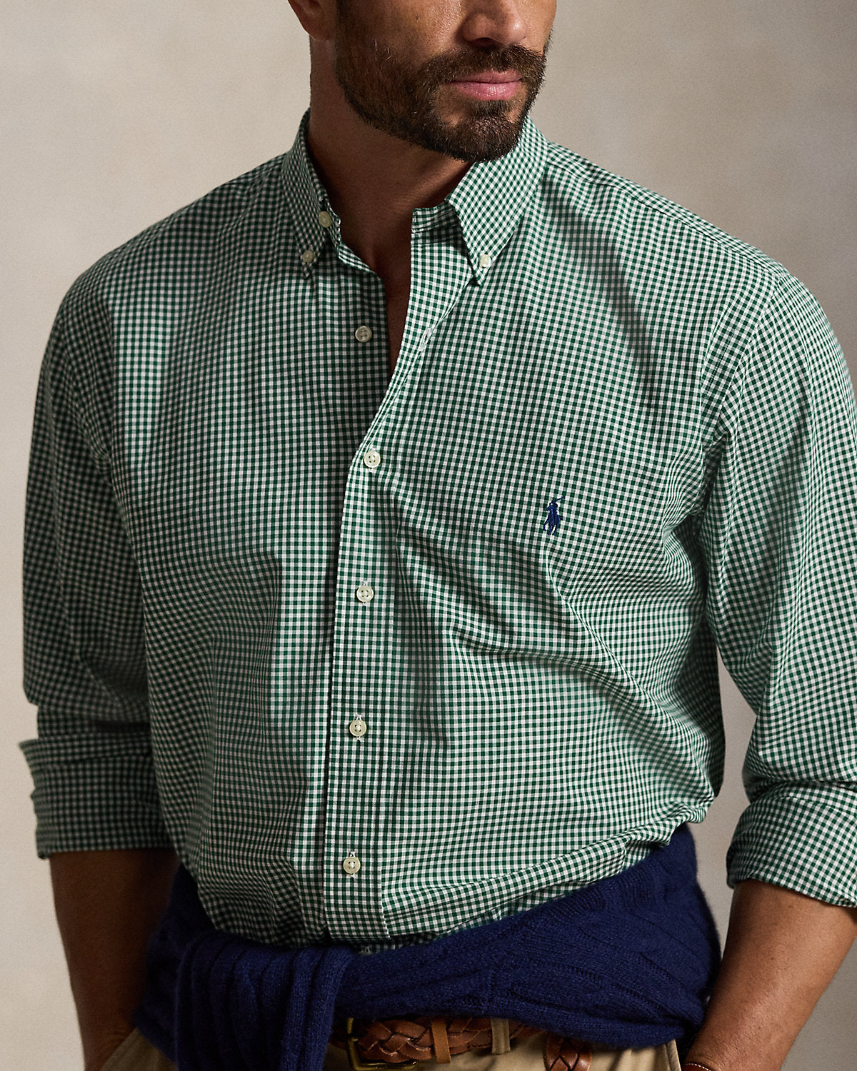 Gingham Stretch Poplin Shirt
