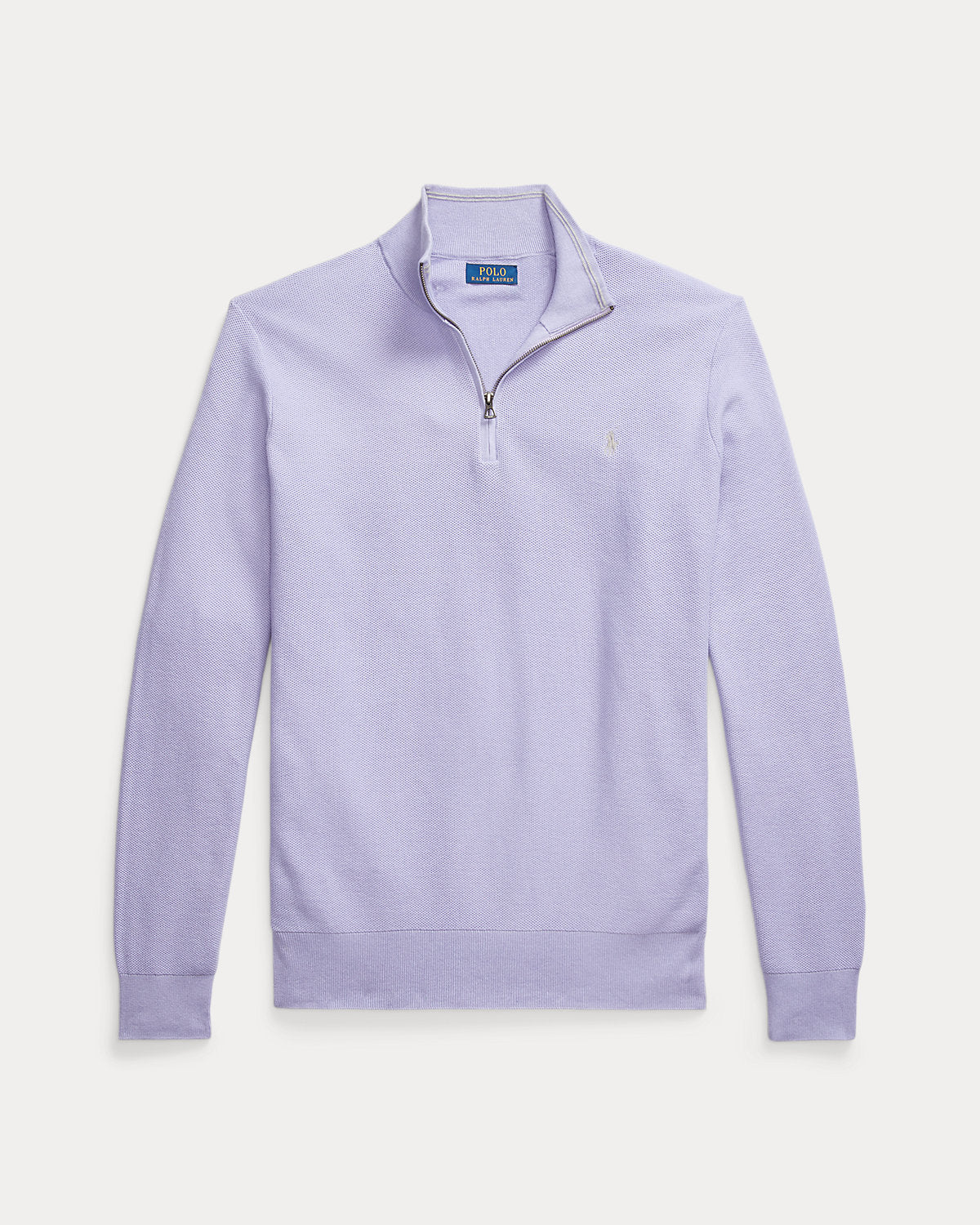Mesh-Knit Cotton Quarter-Zip Sweater
