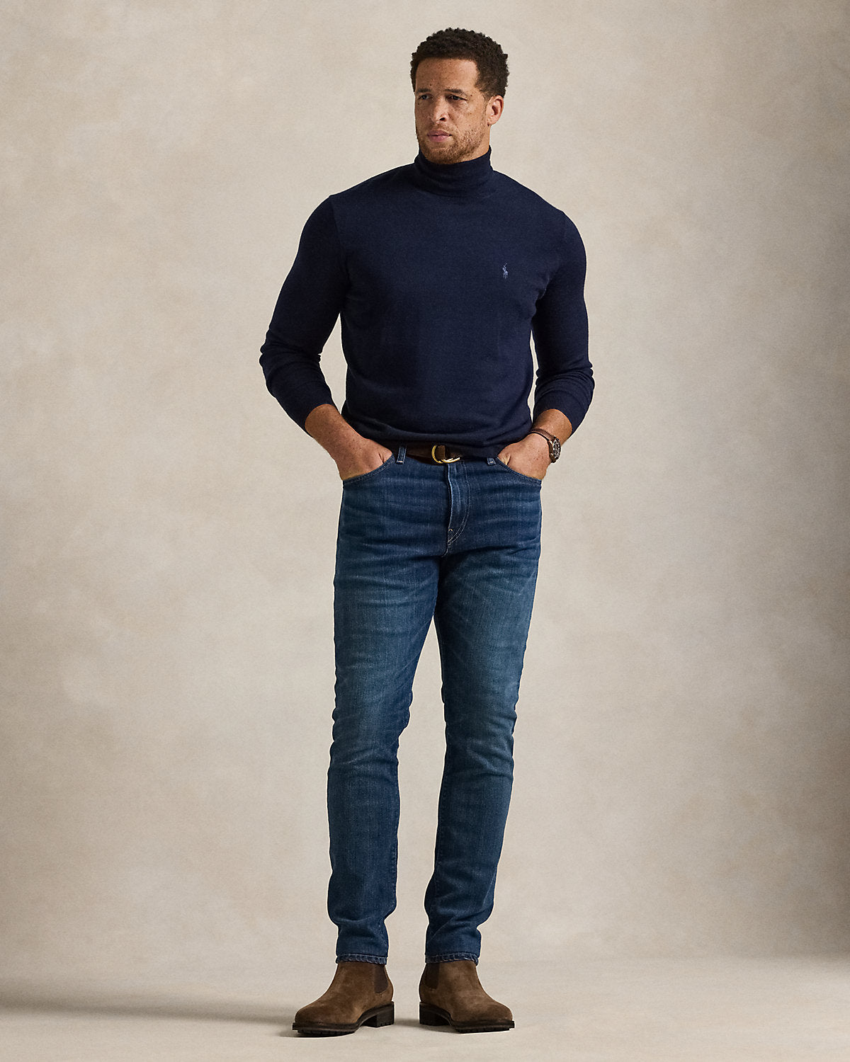 Washable Wool Turtleneck Sweater