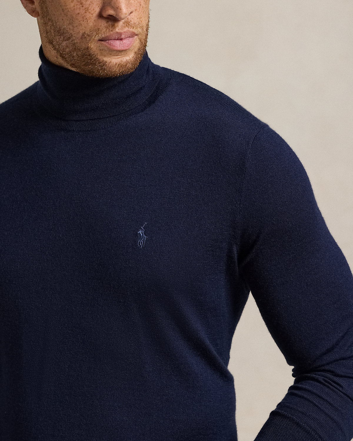 Washable Wool Turtleneck Sweater