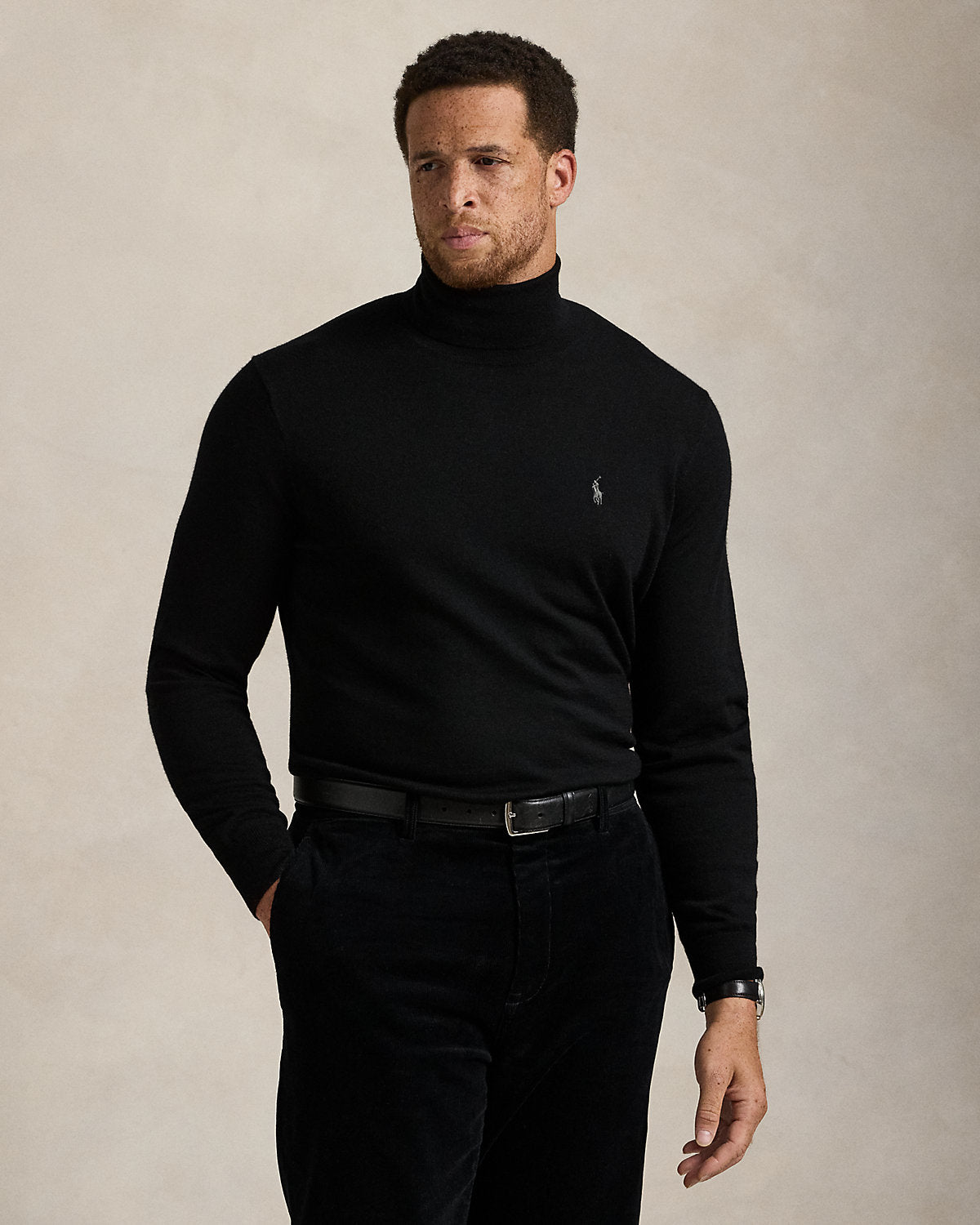 Washable Wool Turtleneck Sweater