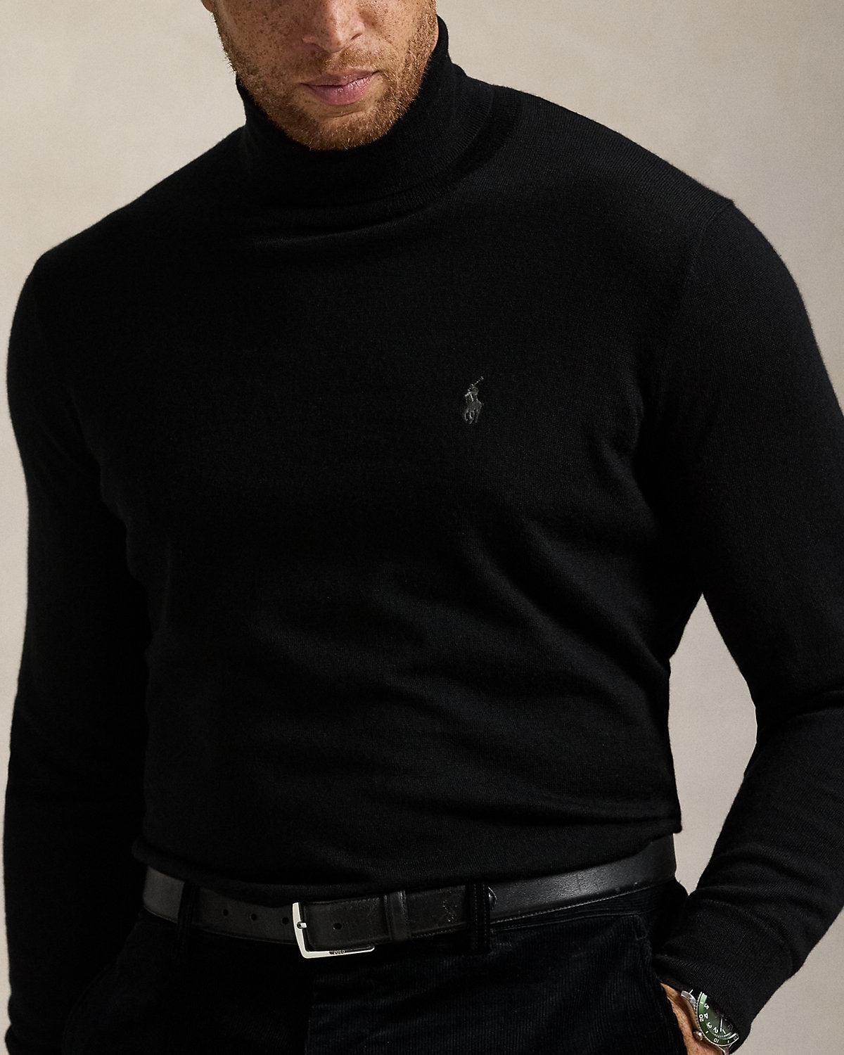 Washable Wool Turtleneck Sweater