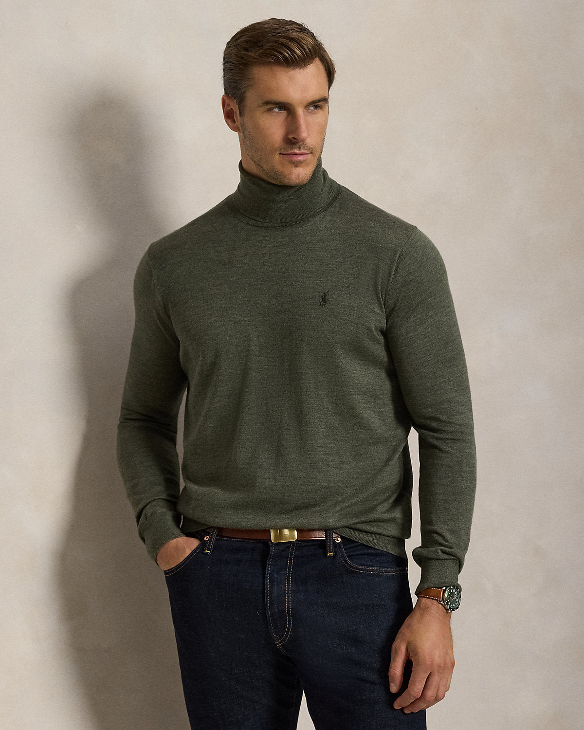 Washable Wool Turtleneck Sweater