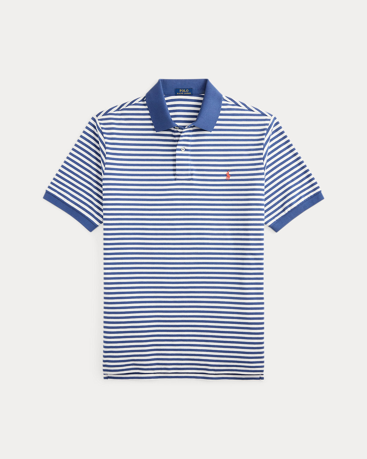 Striped Mesh Polo Shirt
