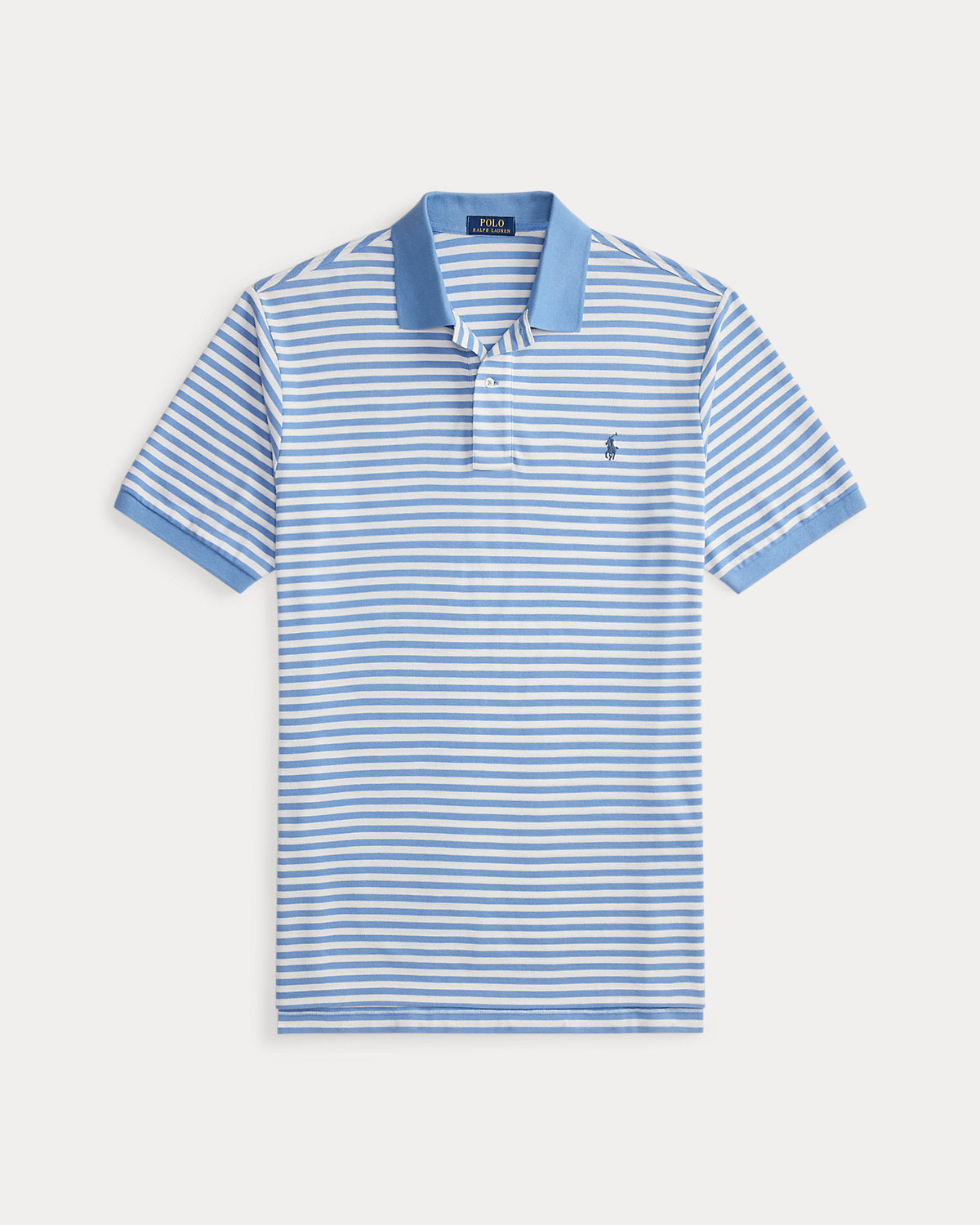 Striped Mesh Polo Shirt