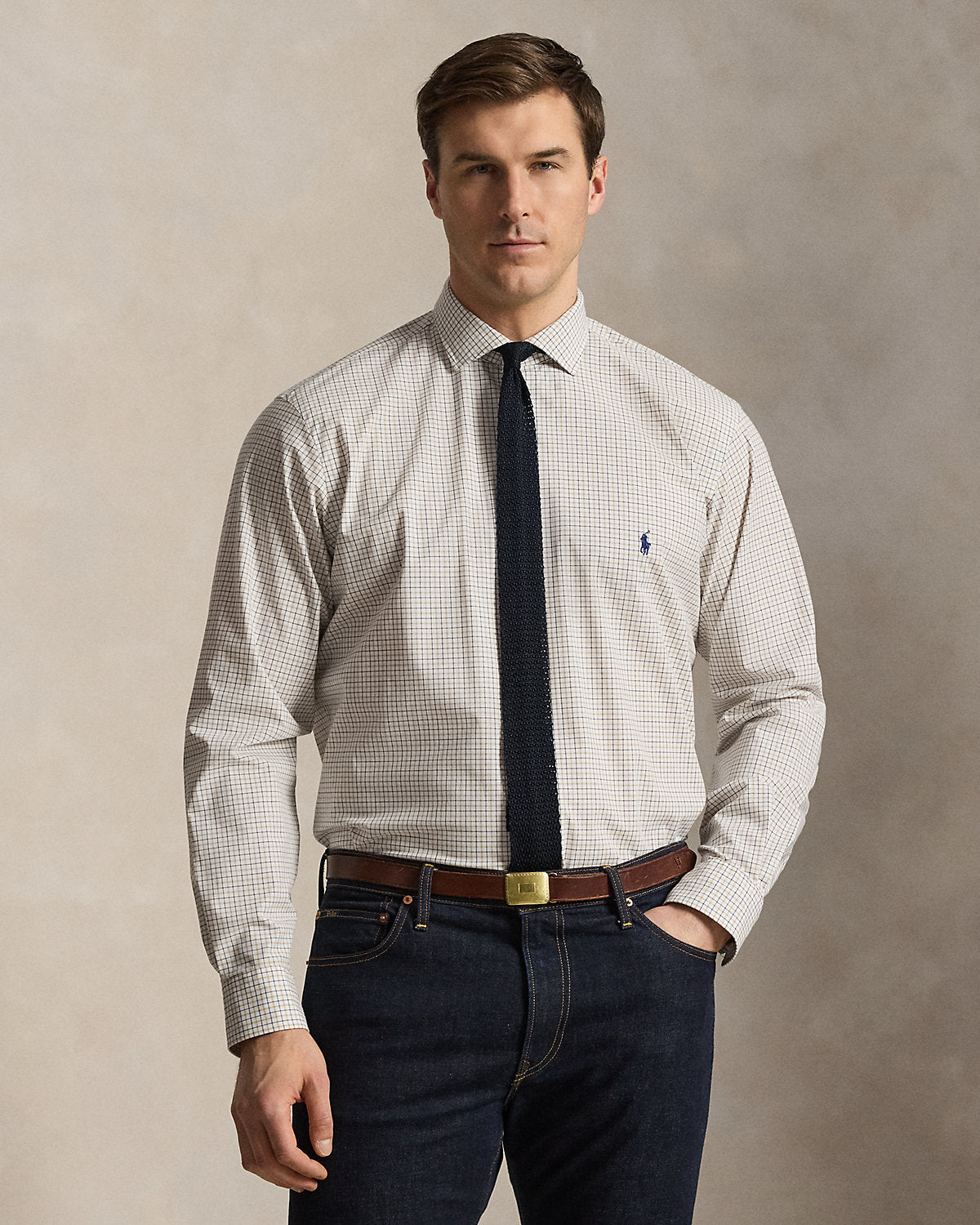 Plaid Stretch Poplin Shirt