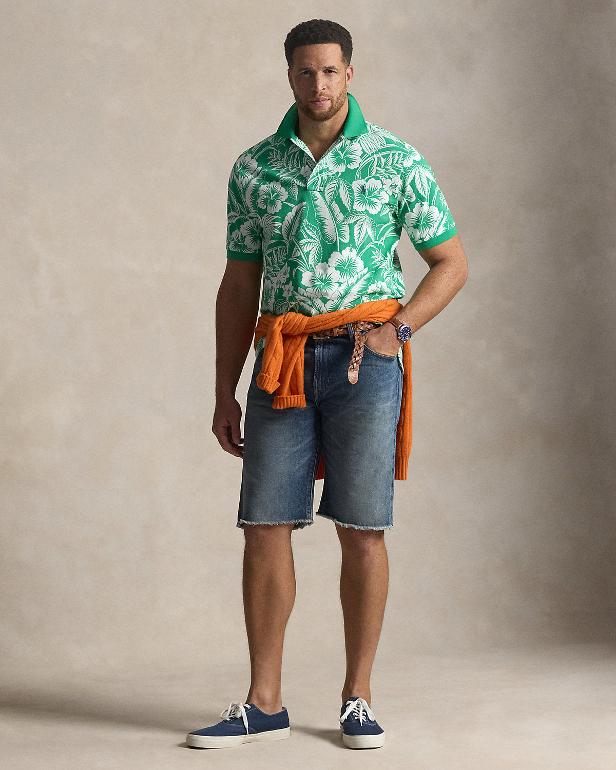 Tropical Mesh Polo Shirt