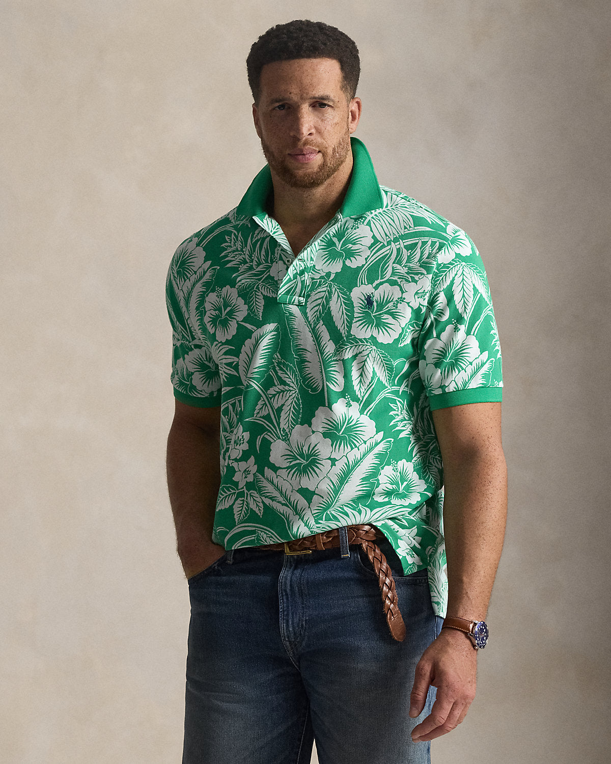 Tropical Mesh Polo Shirt