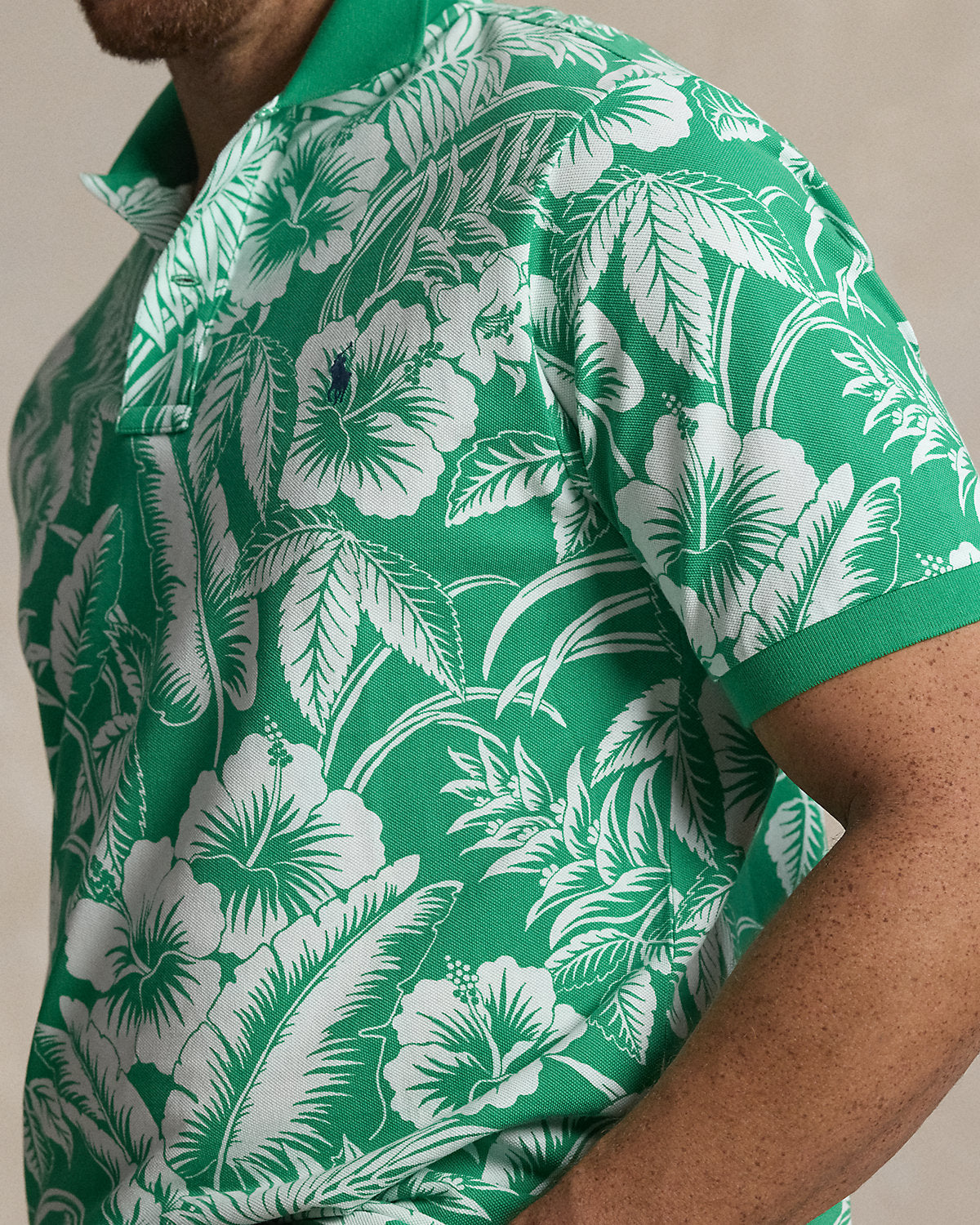 Tropical Mesh Polo Shirt