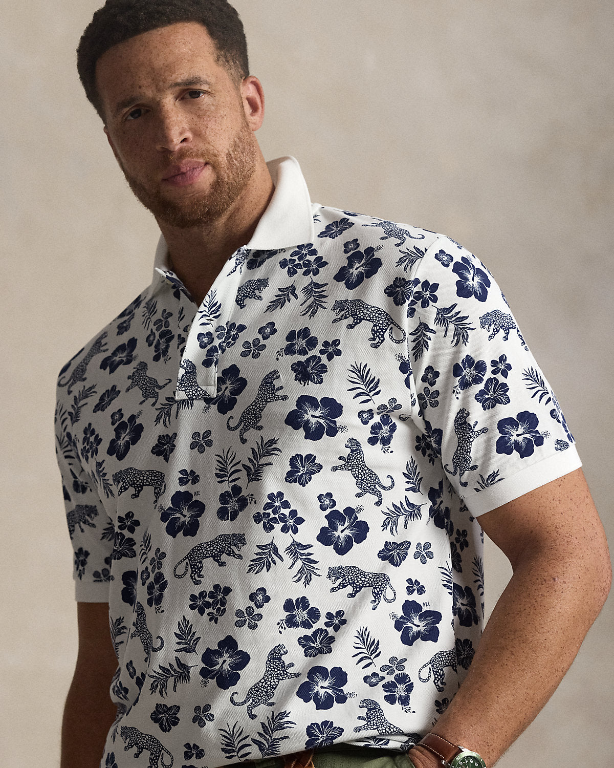 Tropical Mesh Polo Shirt