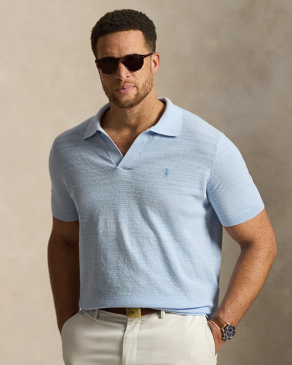 Textured Cotton-Linen Sweater