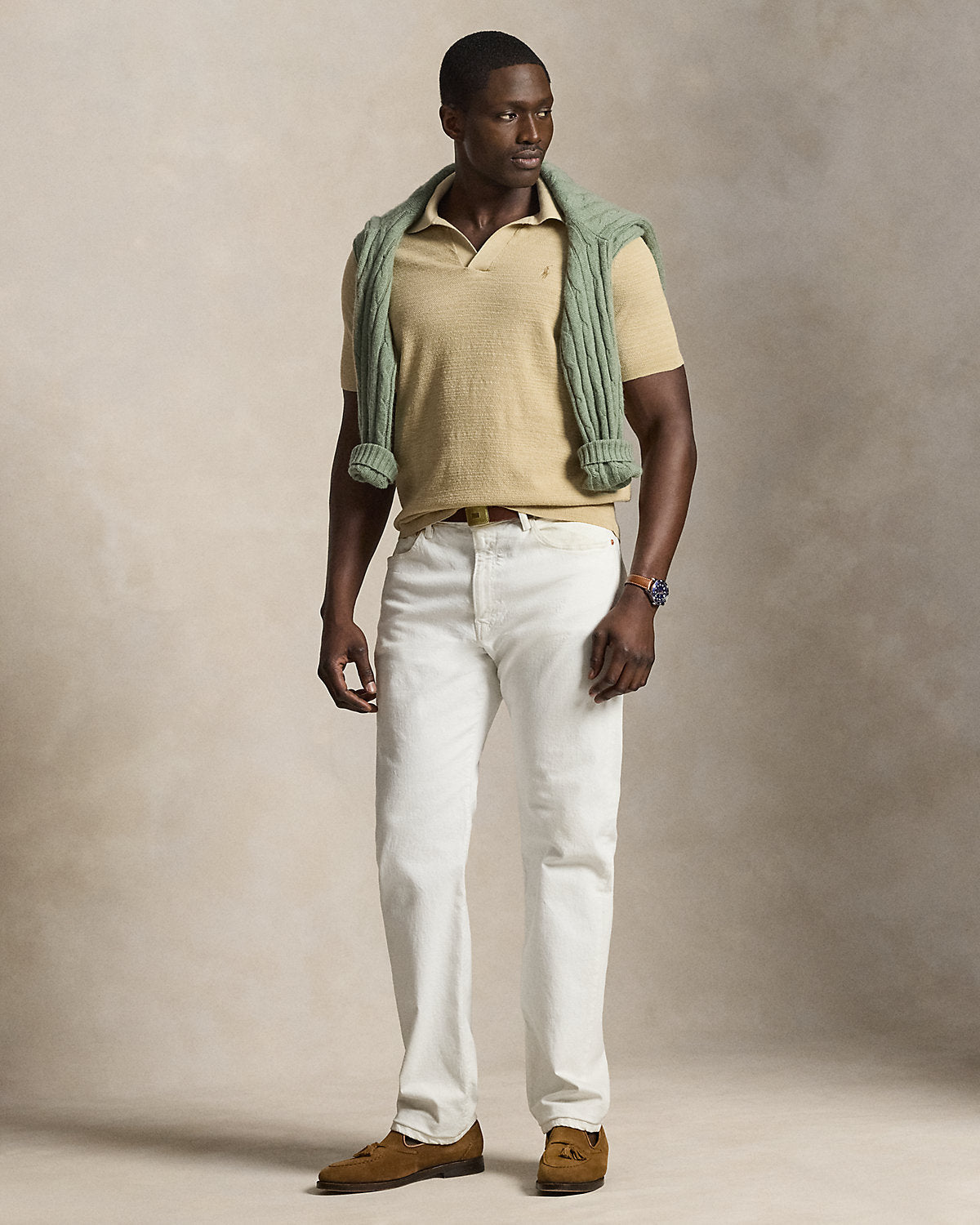 Textured Cotton-Linen Sweater