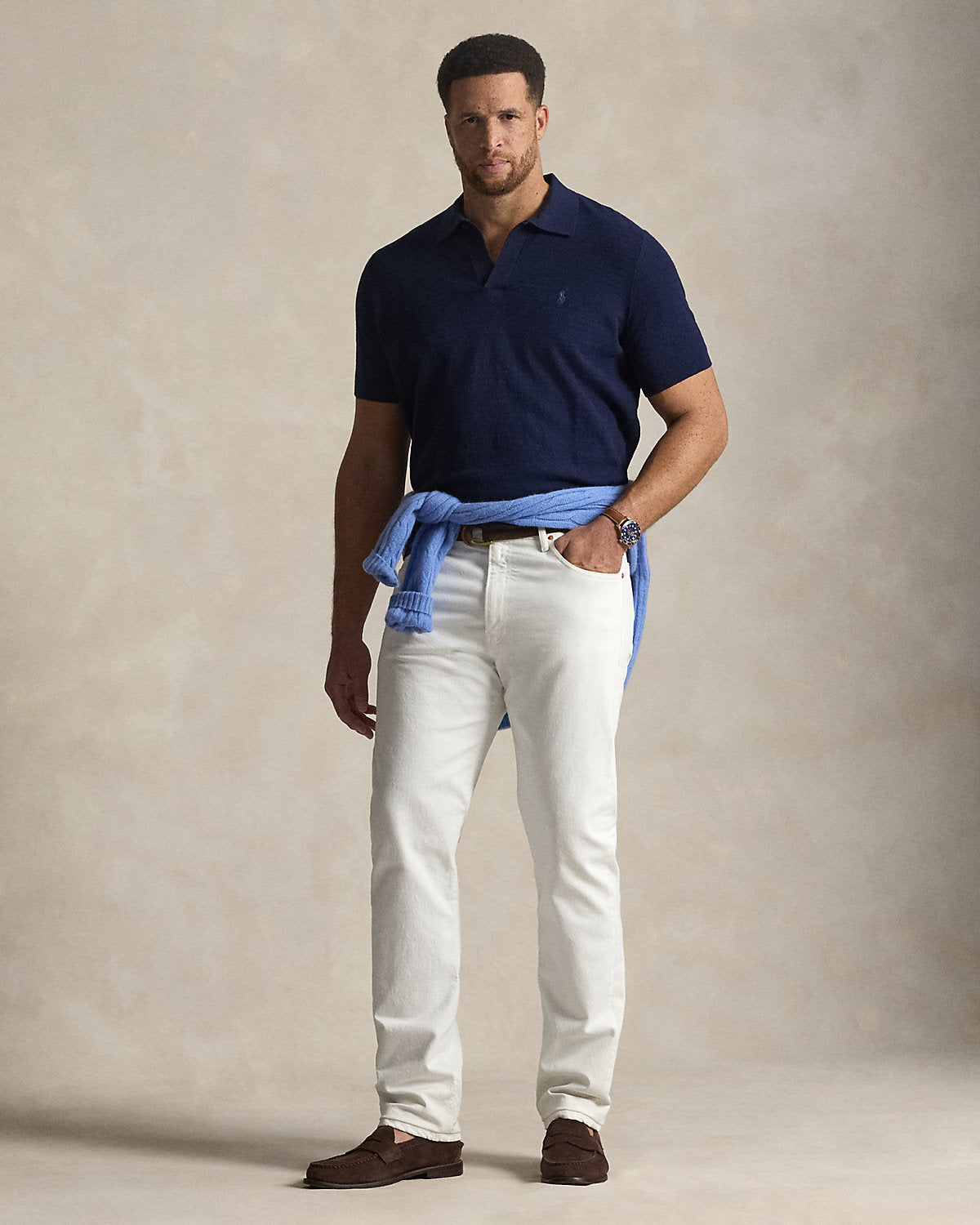Textured Cotton-Linen Sweater