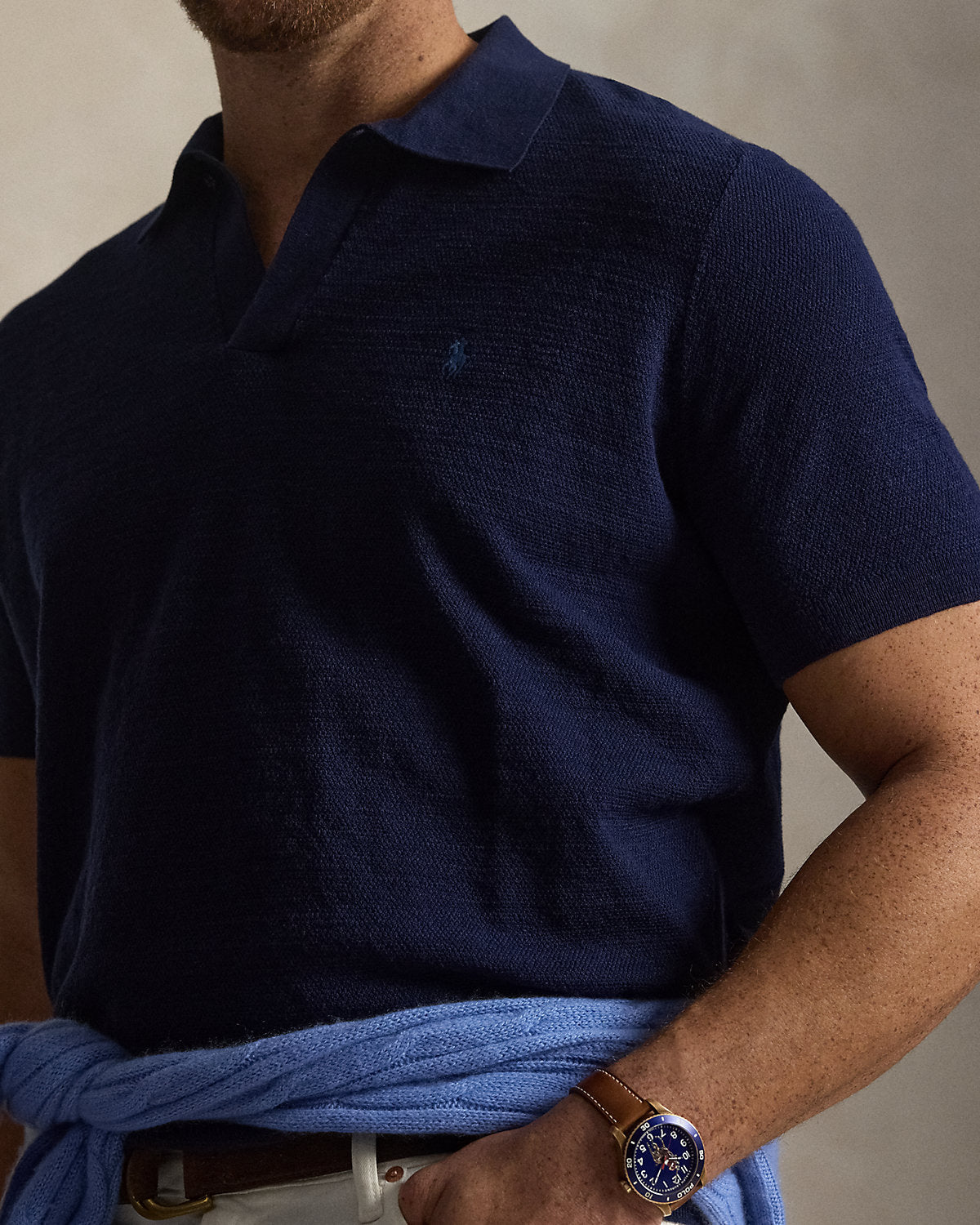 Textured Cotton-Linen Sweater