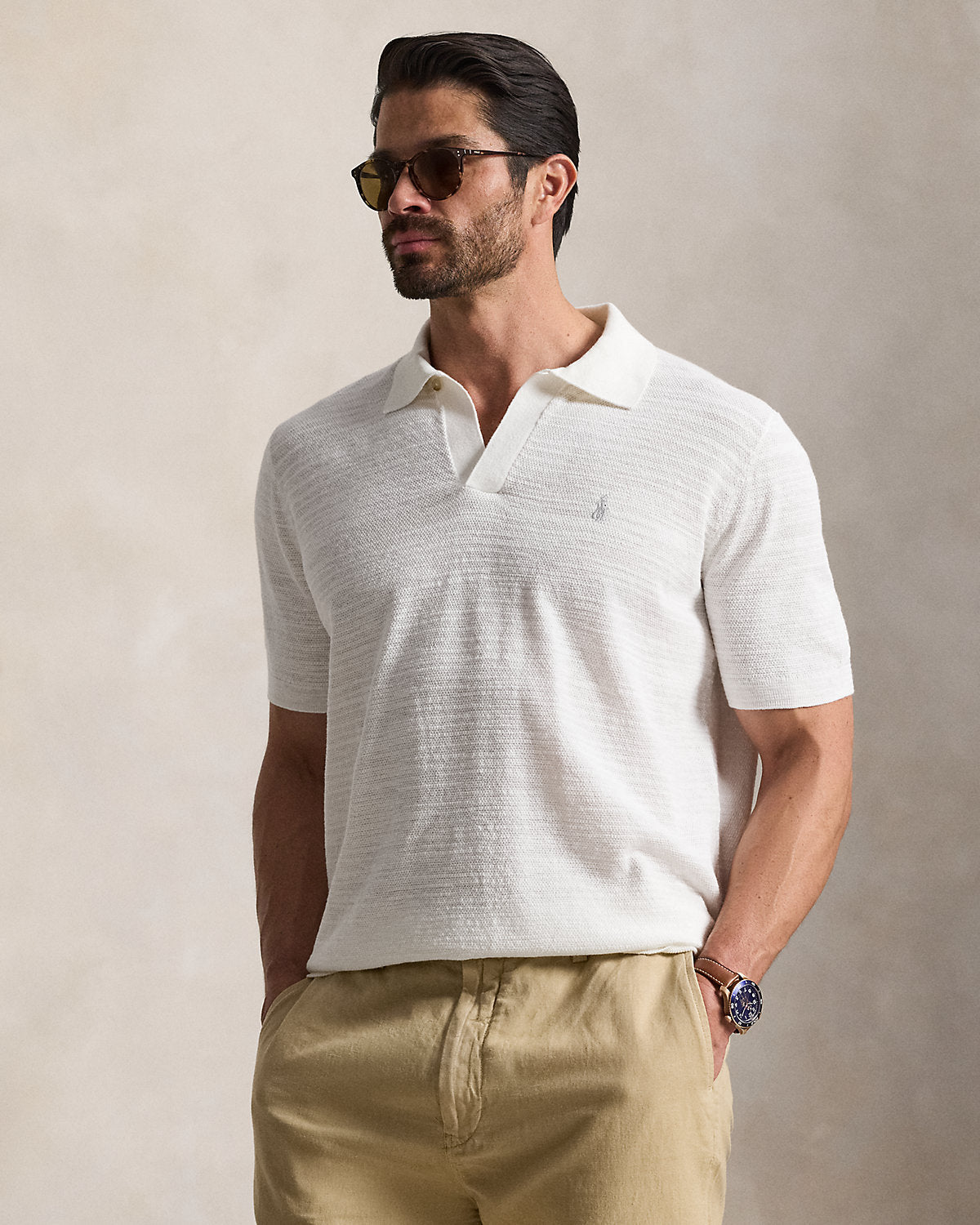 Textured Cotton-Linen Sweater