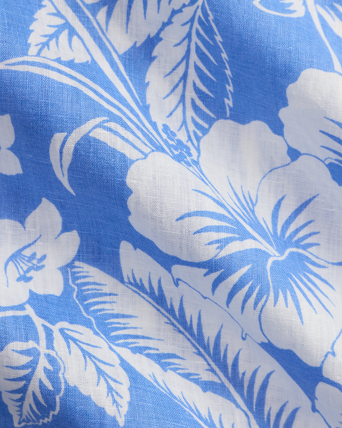 Tropical-Print Linen Shirt