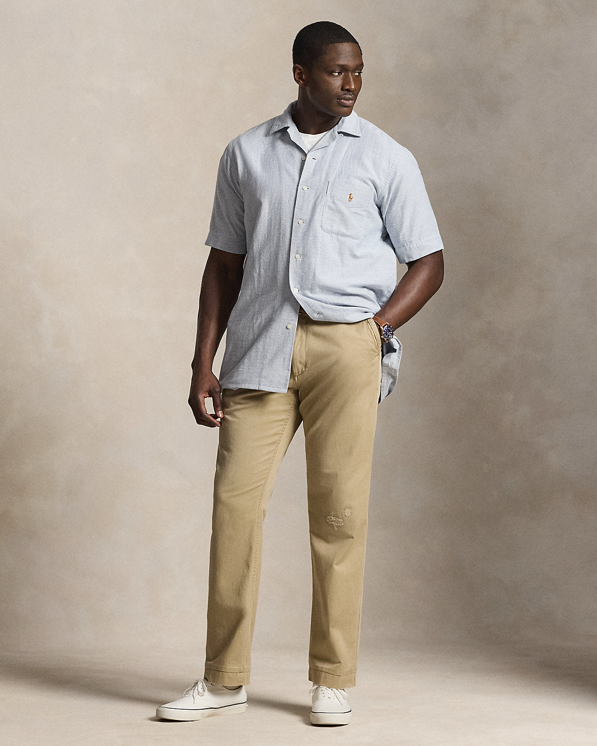 Striped Oxford Camp Shirt