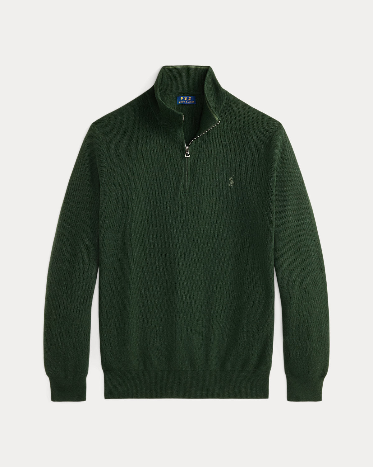 Mesh-Knit Cotton Quarter-Zip Sweater