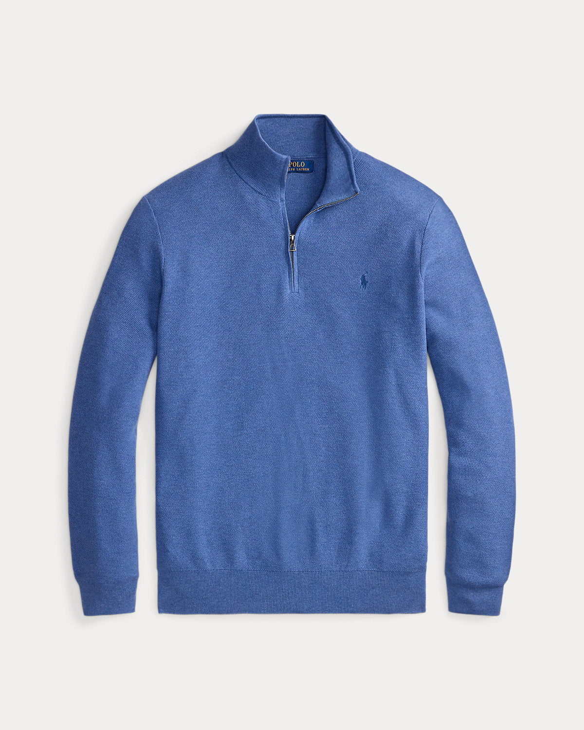 Mesh-Knit Cotton Quarter-Zip Sweater