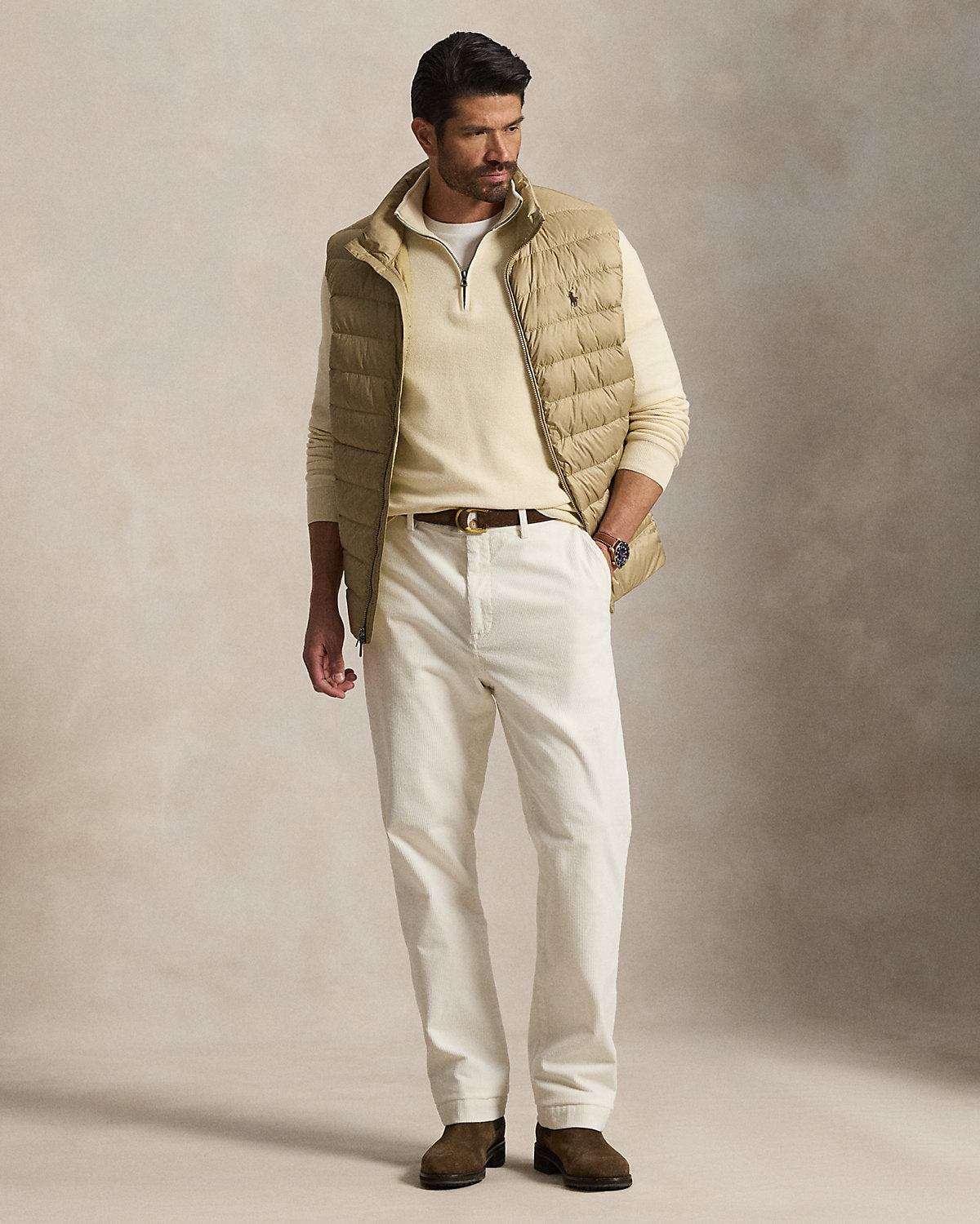 Mesh-Knit Cotton Quarter-Zip Sweater