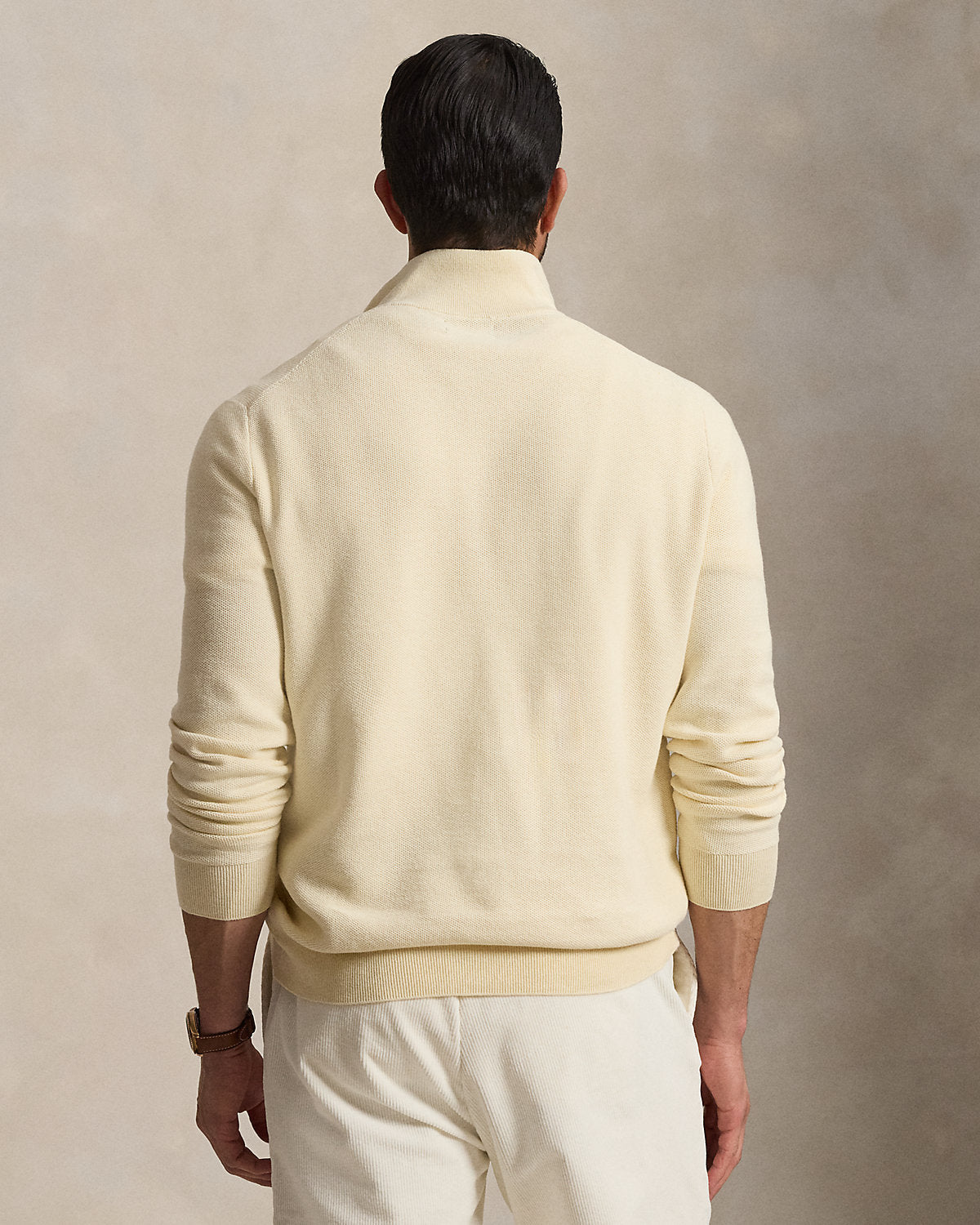 Mesh-Knit Cotton Quarter-Zip Sweater