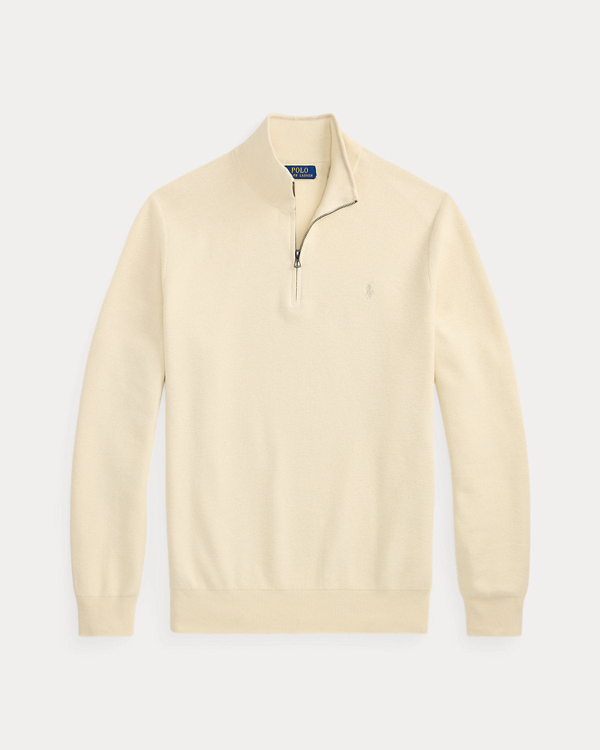 Mesh-Knit Cotton Quarter-Zip Sweater