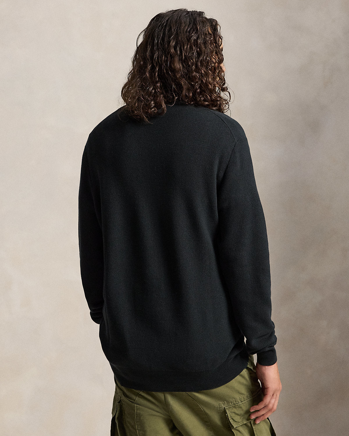 Mesh-Knit Cotton Quarter-Zip Sweater