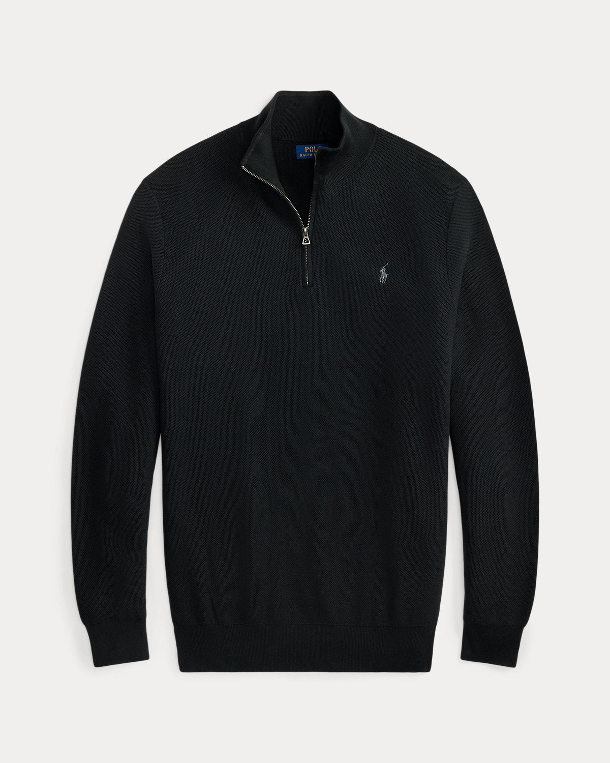 Mesh-Knit Cotton Quarter-Zip Sweater