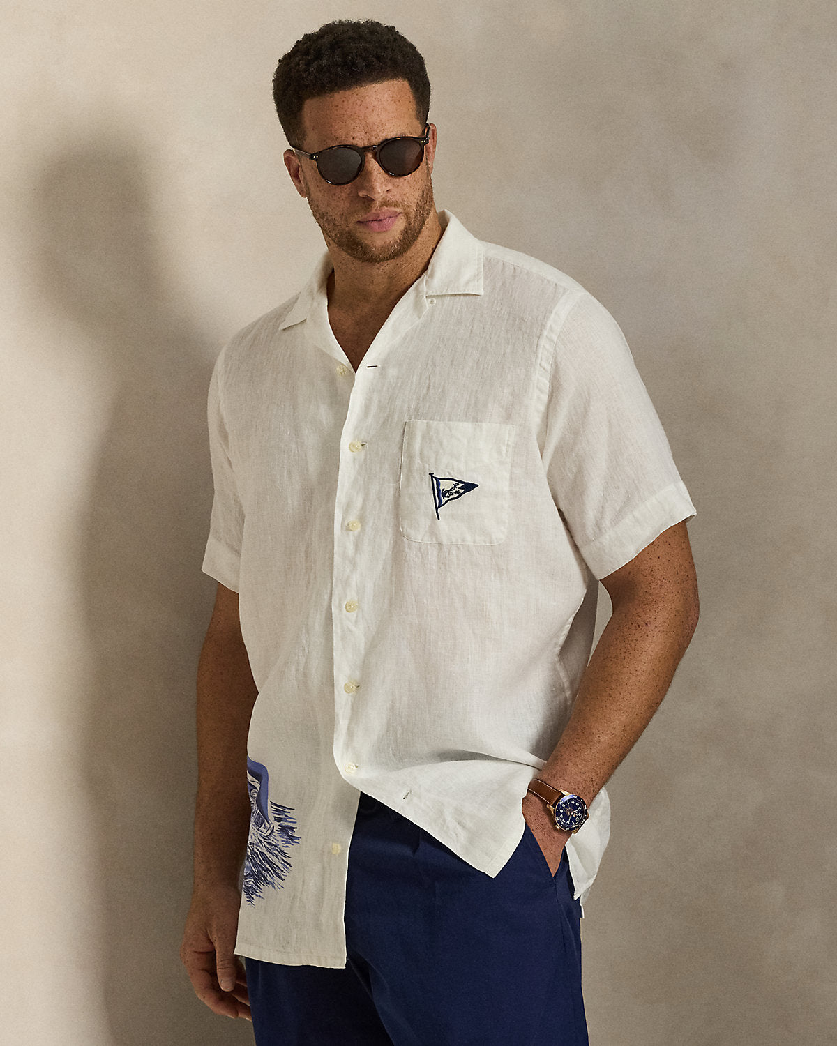 Nautical Linen Camp Shirt