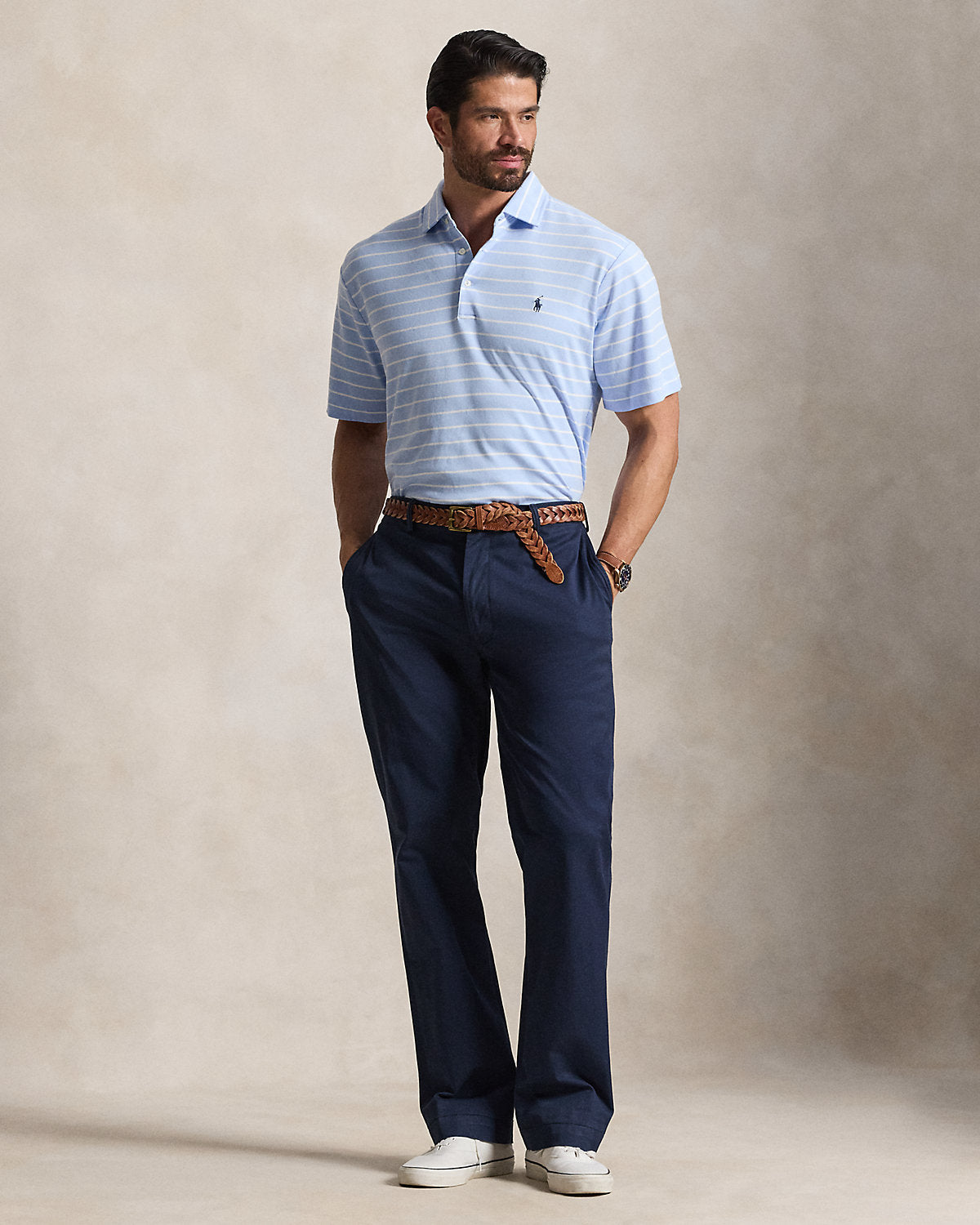 Striped Soft Cotton Polo Shirt